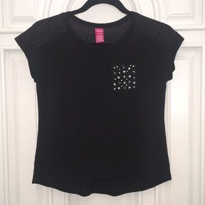 Shimmer and studs short sleeved top